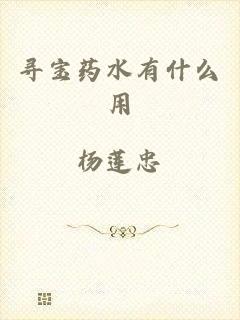 寻宝药水有什么用