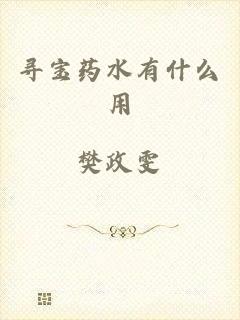 寻宝药水有什么用