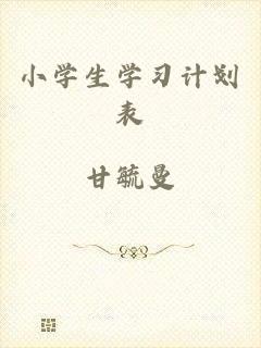 小学生学习计划表