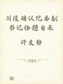 川投确认纪委副书记杨超自杀