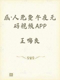 成·人免费午夜无码视频APP