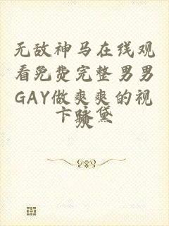 无敌神马在线观看免费完整男男GAY做爽爽的视频