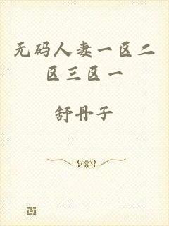 无码人妻一区二区三区一