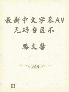 最新中文字幕AV无码专区不