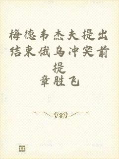 梅德韦杰夫提出结束俄乌冲突前提