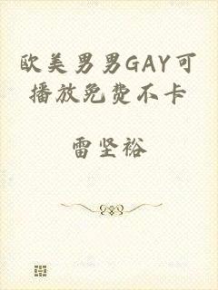 欧美男男GAY可播放免费不卡