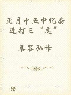 正月十五中纪委连打三“虎”