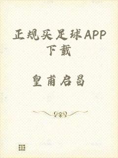 正规买足球APP下载