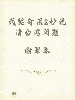 武契奇用2秒说清台湾问题