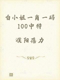 白小姐一肖一码100中特