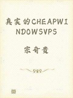 真实的CHEAPWINDOWSVPS