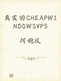 真实的CHEAPWINDOWSVPS