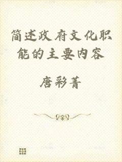 简述政府文化职能的主要内容