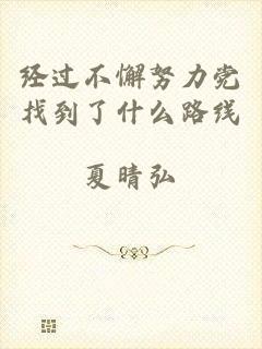 经过不懈努力党找到了什么路线