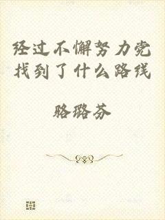 经过不懈努力党找到了什么路线