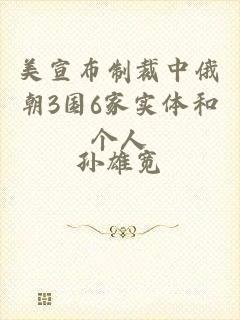 美宣布制裁中俄朝3国6家实体和个人