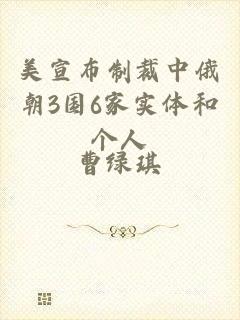 美宣布制裁中俄朝3国6家实体和个人