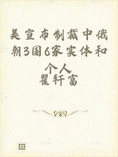 美宣布制裁中俄朝3国6家实体和个人