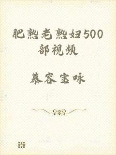 肥熟老熟妇500部视频