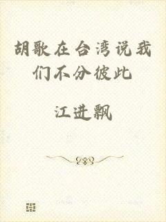 胡歌在台湾说我们不分彼此