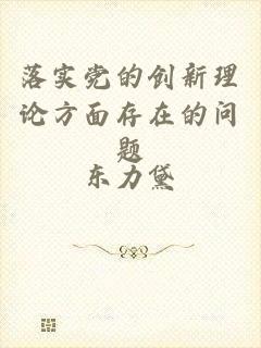 落实党的创新理论方面存在的问题