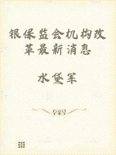 银保监会机构改革最新消息