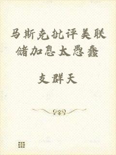 马斯克批评美联储加息太愚蠢
