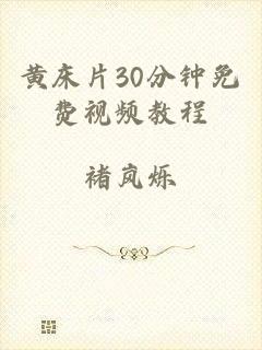 黄床片30分钟免费视频教程