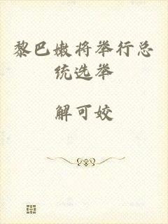 黎巴嫩将举行总统选举
